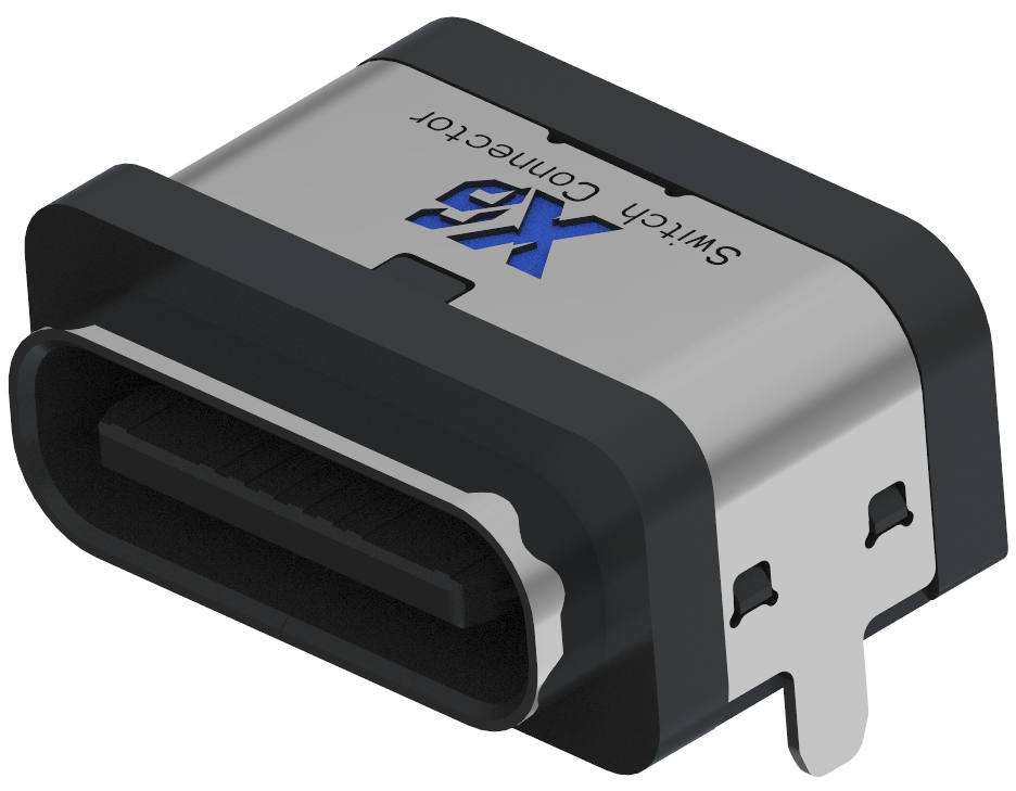 XB-TYPE C 16P-15 XB防水USB TYPE C插座SMD 16P板上防水母座(2脚B款)